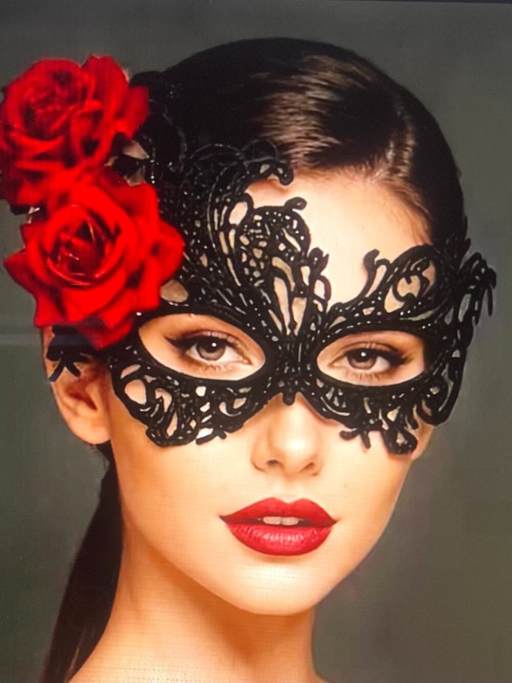 Black lace mask for Women with ribbon. NEW ITEM.